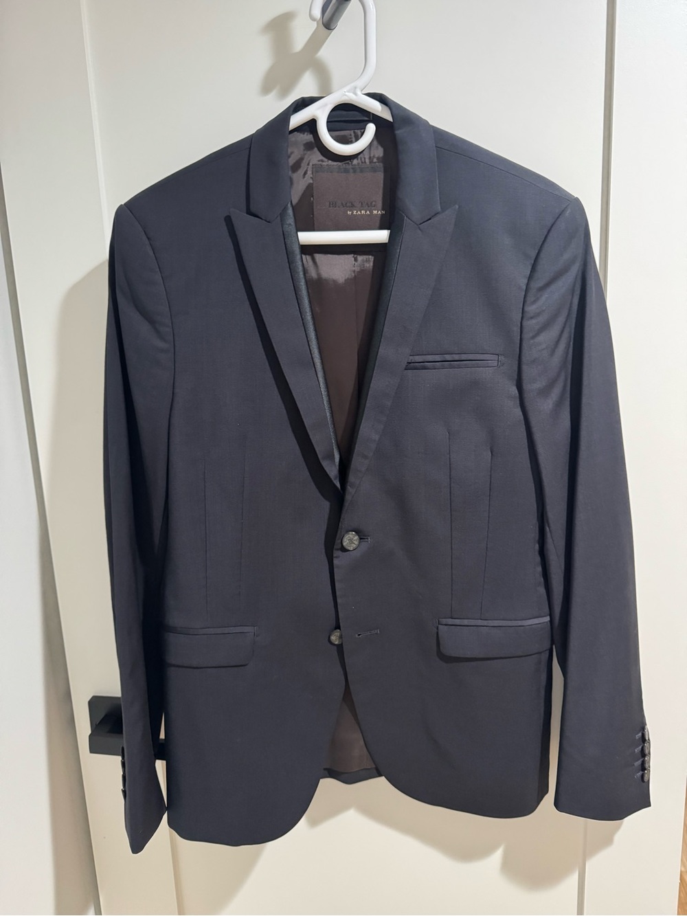 Zara Men's Dark Navy Two-Button Suit Blazer